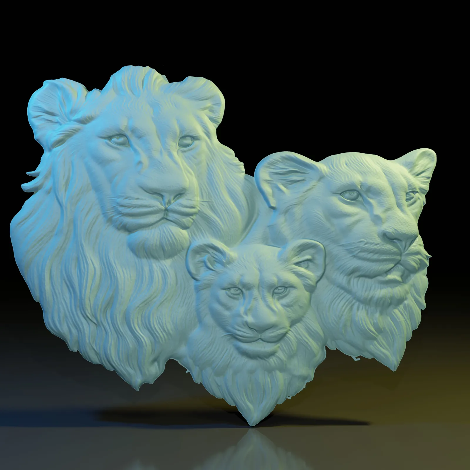 Lion Family 3D Model