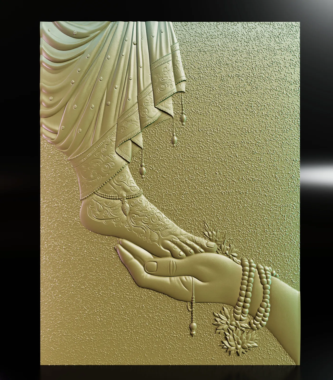 Hand and Drapery Relief